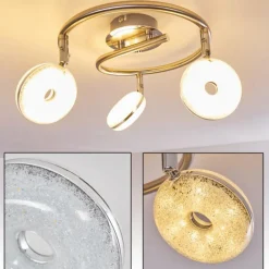 Plafonnier Donot LED Nickel mat, 3 lumières