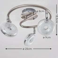 Plafonnier Donot LED Nickel mat, 3 lumières