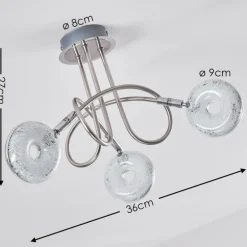 Plafonnier Donot LED Nickel mat, 3 lumières