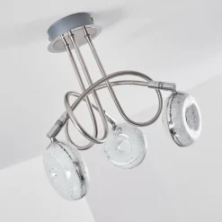 Plafonnier Donot LED Nickel mat, 3 lumières