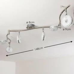 Plafonnier Donot LED Nickel mat, 6 lumières