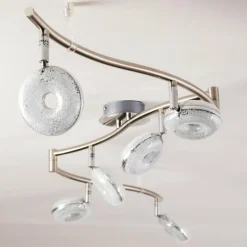 Plafonnier Donot LED Nickel mat, 6 lumières