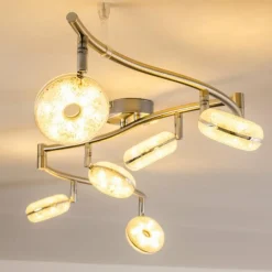 Plafonnier Donot LED Nickel mat, 6 lumières