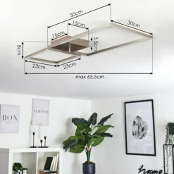 Plafonnier Doyon LED Nickel mat, 1 lumière