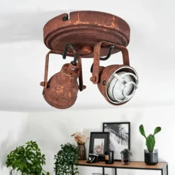 Plafonnier Drobak Rouille, 2 lumières