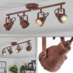 Plafonnier Drobak Rouille, 4 lumières