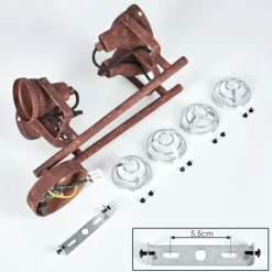 Plafonnier Drobak Rouille, 4 lumières