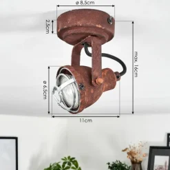 Plafonnier Drobak Rouille, Noir, 1 lumière