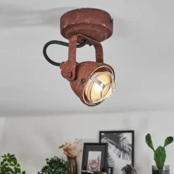 Plafonnier Drobak Rouille, Noir, 1 lumière