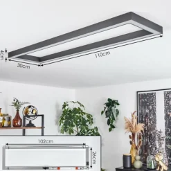 Plafonnier Dubuisson LED Anthracite, 1 lumière, Télécommandes