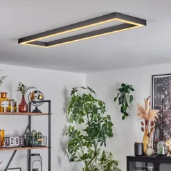 Plafonnier Dubuisson LED Anthracite, 1 lumière, Télécommandes