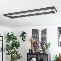 Plafonnier Dubuisson LED Anthracite, 1 lumière, Télécommandes