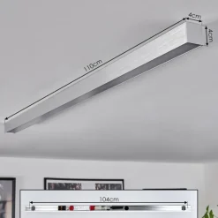 Plafonnier Dubuisson LED Aluminium, 1 lumière, Télécommandes