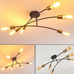 Plafonnier Duvin Noir, 6 lumières