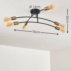 Plafonnier Duvin Noir, 6 lumières