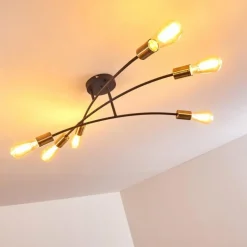 Plafonnier Duvin Noir, 6 lumières