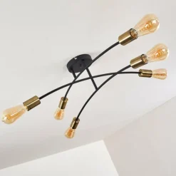 Plafonnier Duvin Noir, 6 lumières