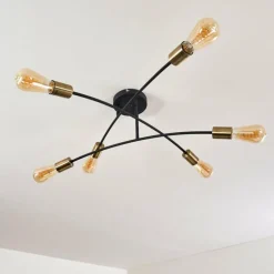Plafonnier Duvin Noir, 6 lumières