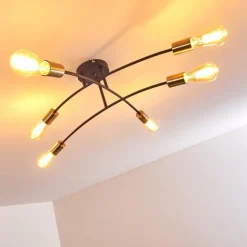 Plafonnier Duvin Noir, 6 lumières
