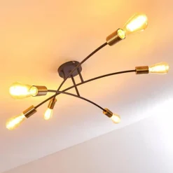 Plafonnier Duvin Noir, 6 lumières