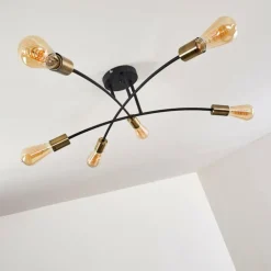 Plafonnier Duvin Noir, 6 lumières