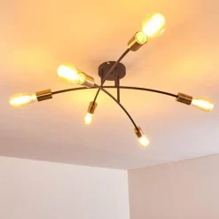 Plafonnier Duvin Noir, 6 lumières