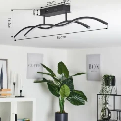 Plafonnier Eaglesham LED Noir, 1 lumière