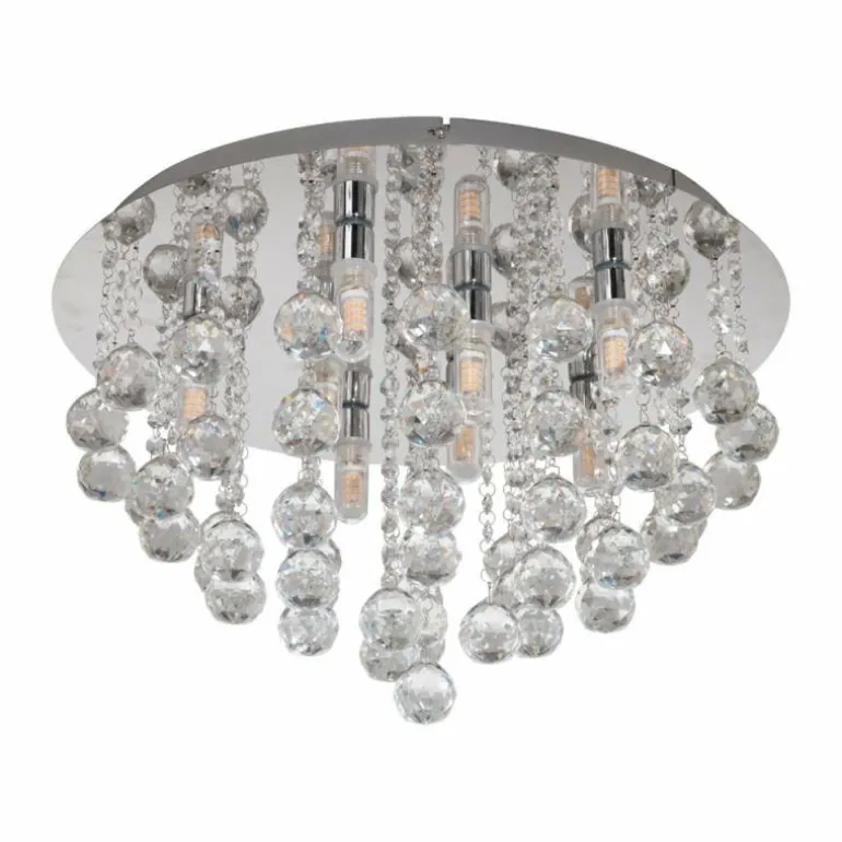 Plafonnier Eglo ALMONTE Chrome, Aspect cristal, 8 lumières