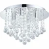 Plafonnier Eglo ALMONTE LED Chrome, Aspect cristal, 4 lumières