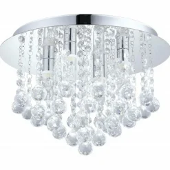 Plafonnier Eglo ALMONTE LED Chrome, Aspect cristal, 4 lumières