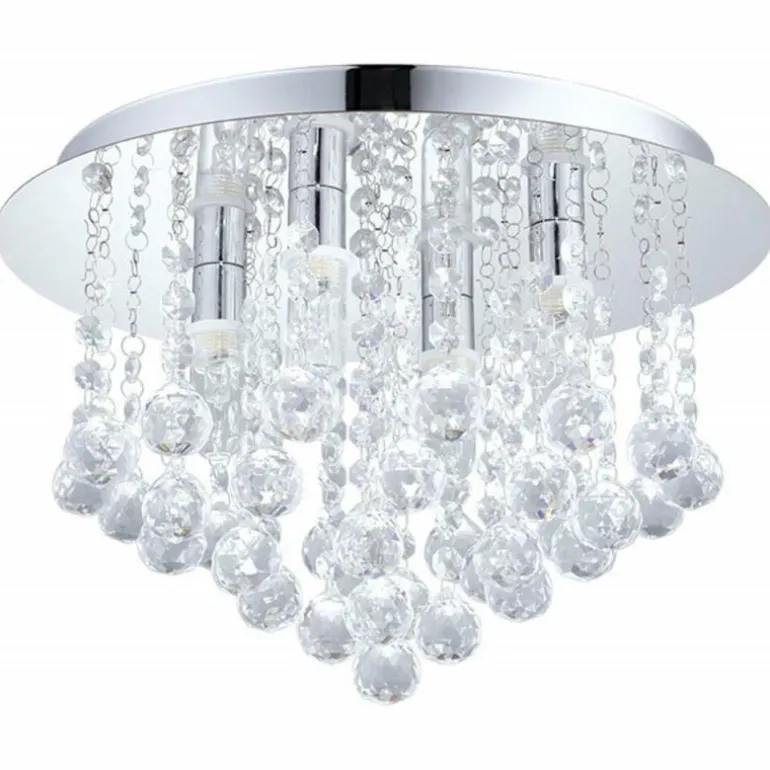 Plafonnier Eglo ALMONTE LED Chrome, Aspect cristal, 4 lumières
