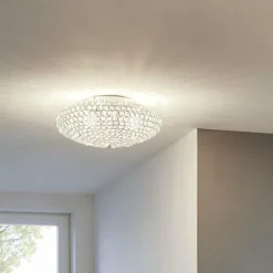 Plafonnier Eglo CLEMENTE Chrome, Aspect cristal, 3 lumières