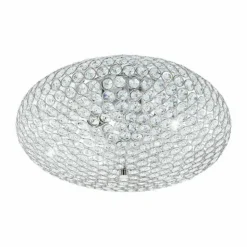Plafonnier Eglo CLEMENTE Chrome, Aspect cristal, 3 lumières