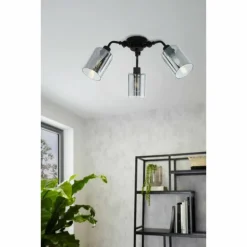 Plafonnier Eglo FORESTBURG Noir, 3 lumières