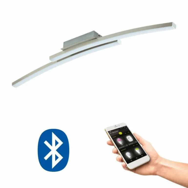 Plafonnier Eglo FRAIOLI-C LED Nickel mat, 2 lumières, Changeur de couleurs