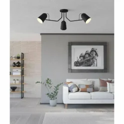 Plafonnier Eglo LORETO Noir, Blanc, 3 lumières
