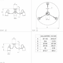 Plafonnier Eglo LORETO Noir, Blanc, 3 lumières
