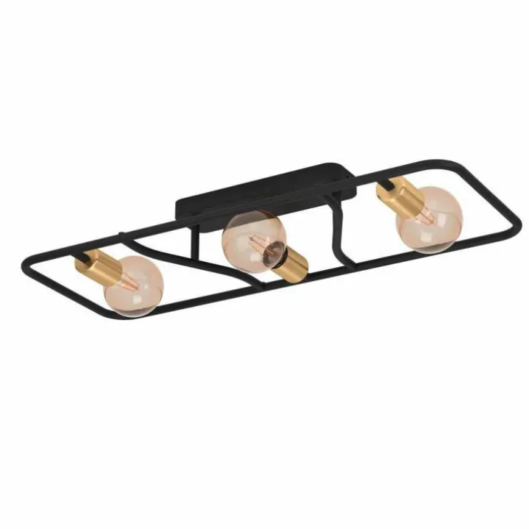 Plafonnier Eglo MESSINARO Laiton, Noir, 3 lumières