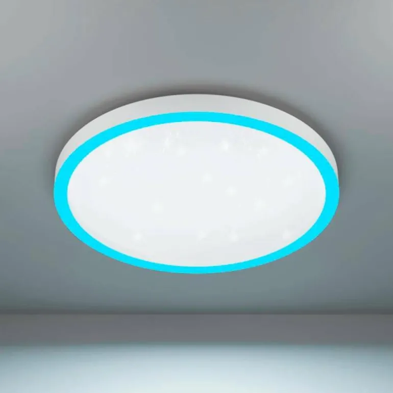 Plafonnier Eglo MONTEMORELOS-Z LED Blanc, 1 lumière, Changeur de couleurs