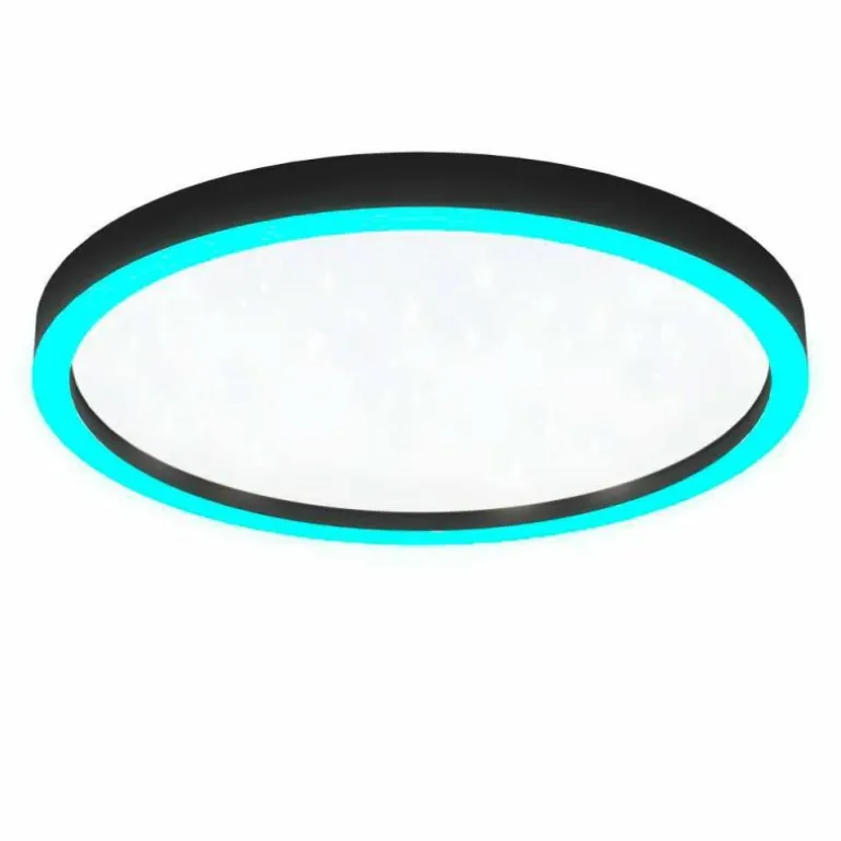 Plafonnier Eglo MONTEMORELOS-Z LED Noir, 1 lumière, Changeur de couleurs