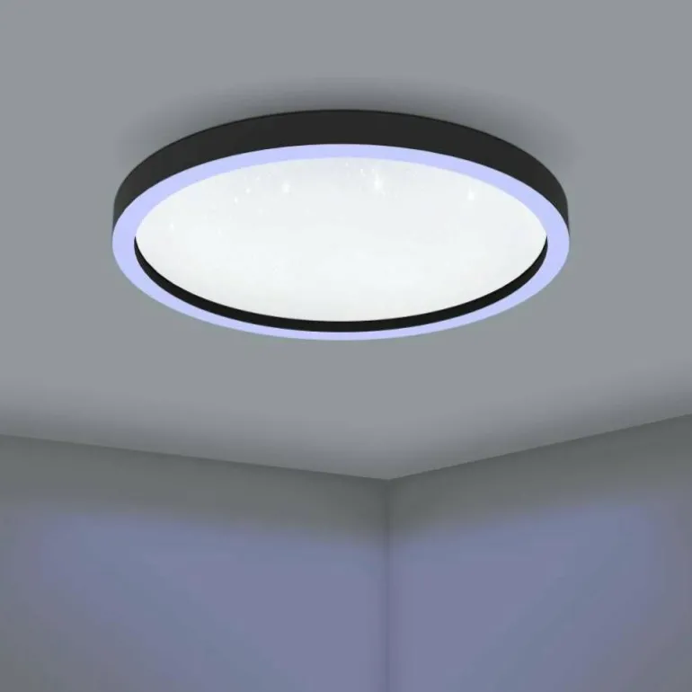 Plafonnier Eglo MONTEMORELOS-Z LED Noir, 1 lumière, Changeur de couleurs