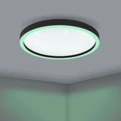 Plafonnier Eglo MONTEMORELOS-Z LED Noir, 1 lumière, Changeur de couleurs