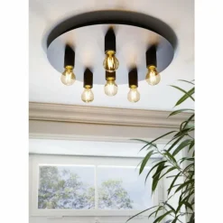 Plafonnier EGLO PASSANO Noir, 6 lumières