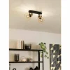 Plafonnier Eglo SAMBATELLO Laiton, Noir, 2 lumières