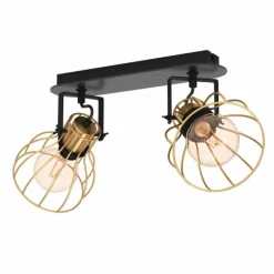 Plafonnier Eglo SAMBATELLO Laiton, Noir, 2 lumières