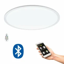 Plafonnier Eglo SARSINA-C LED Blanc, 1 lumière, Télécommandes, Changeur de couleurs