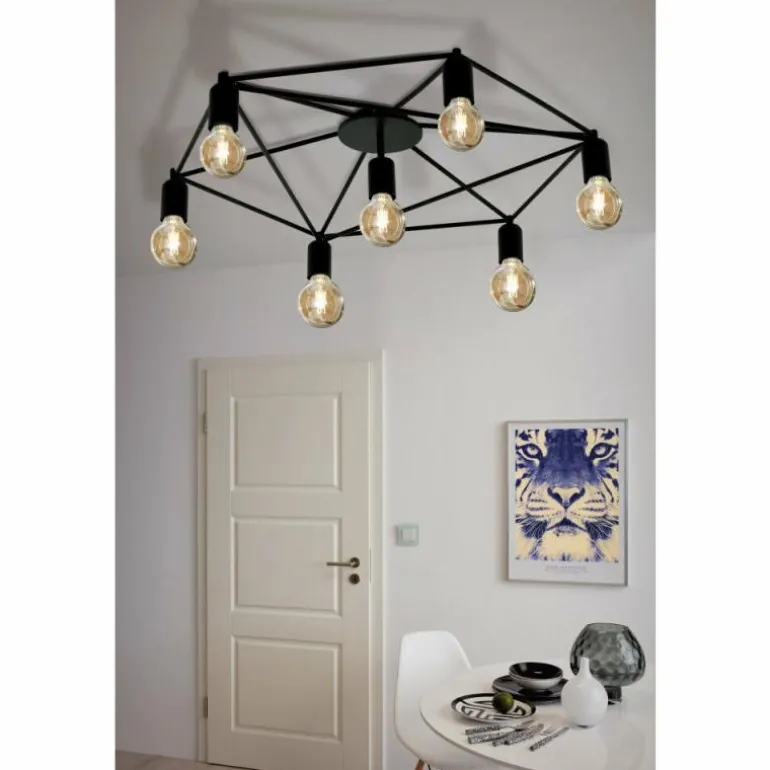 Plafonnier Eglo STAITI Noir, 7 lumières