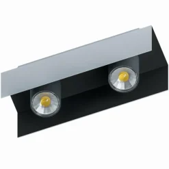 Plafonnier Eglo VISERBA Aluminium, Noir, 2 lumières