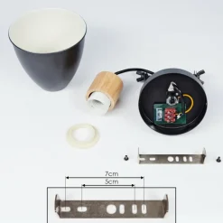 Plafonnier Elm Anthracite, Bois clair, 1 lumière