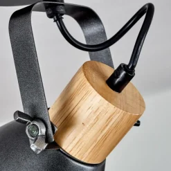 Plafonnier Elm Anthracite, Bois clair, 1 lumière